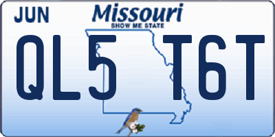 MO license plate QL5T6T