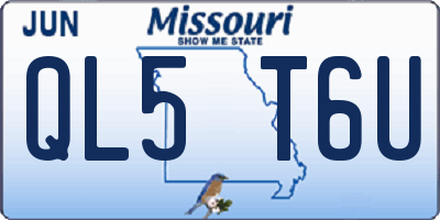 MO license plate QL5T6U