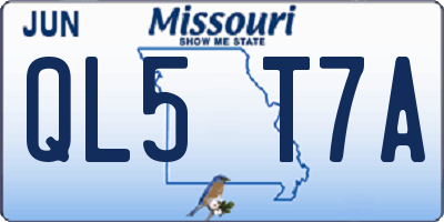 MO license plate QL5T7A