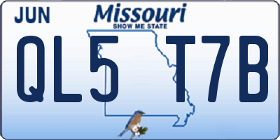 MO license plate QL5T7B