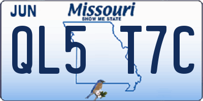 MO license plate QL5T7C