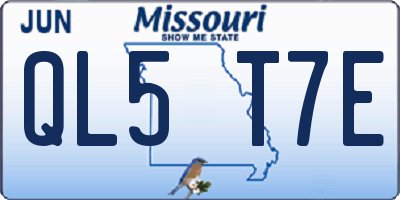 MO license plate QL5T7E