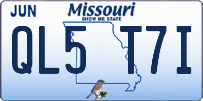 MO license plate QL5T7I