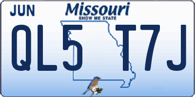 MO license plate QL5T7J
