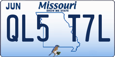 MO license plate QL5T7L