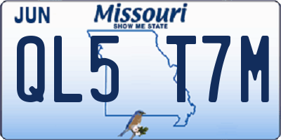 MO license plate QL5T7M
