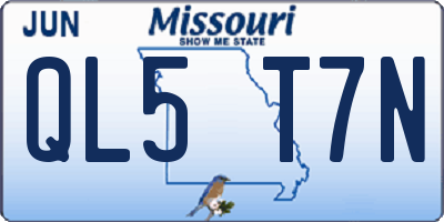 MO license plate QL5T7N