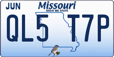 MO license plate QL5T7P