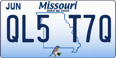 MO license plate QL5T7Q
