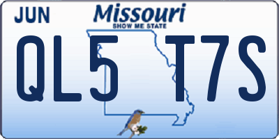 MO license plate QL5T7S