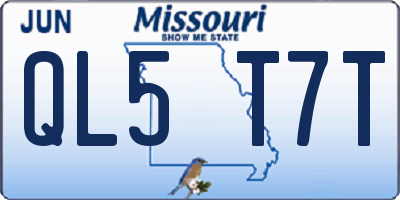 MO license plate QL5T7T
