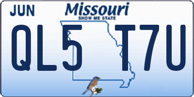 MO license plate QL5T7U
