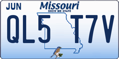 MO license plate QL5T7V