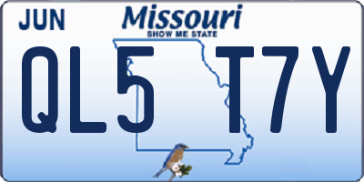 MO license plate QL5T7Y