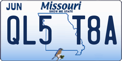 MO license plate QL5T8A