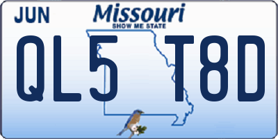 MO license plate QL5T8D