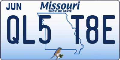 MO license plate QL5T8E