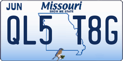 MO license plate QL5T8G