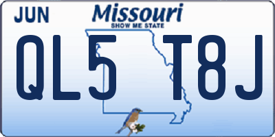 MO license plate QL5T8J
