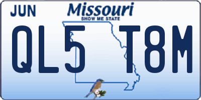 MO license plate QL5T8M