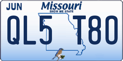 MO license plate QL5T8O
