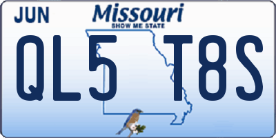 MO license plate QL5T8S