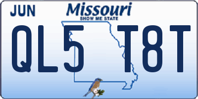 MO license plate QL5T8T