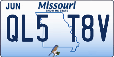 MO license plate QL5T8V