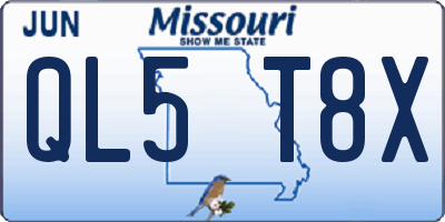 MO license plate QL5T8X