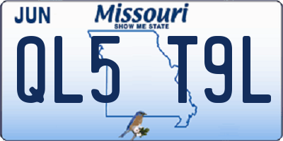 MO license plate QL5T9L