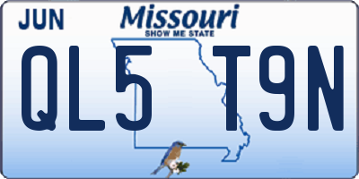 MO license plate QL5T9N