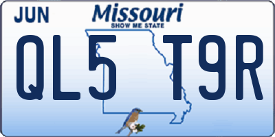 MO license plate QL5T9R