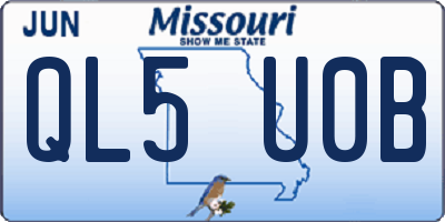 MO license plate QL5U0B