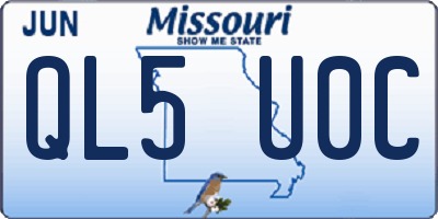 MO license plate QL5U0C