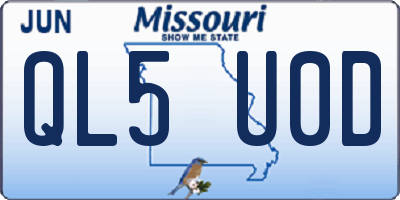 MO license plate QL5U0D