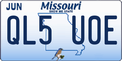 MO license plate QL5U0E