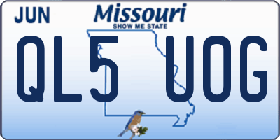 MO license plate QL5U0G