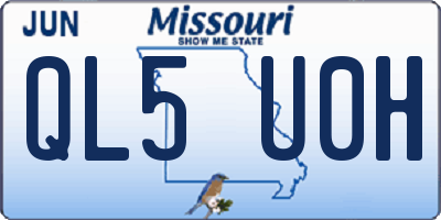 MO license plate QL5U0H