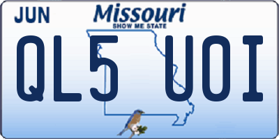 MO license plate QL5U0I