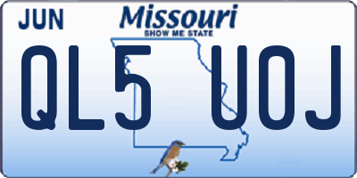 MO license plate QL5U0J