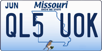 MO license plate QL5U0K