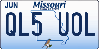 MO license plate QL5U0L