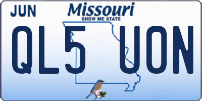MO license plate QL5U0N