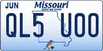 MO license plate QL5U0O