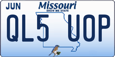 MO license plate QL5U0P