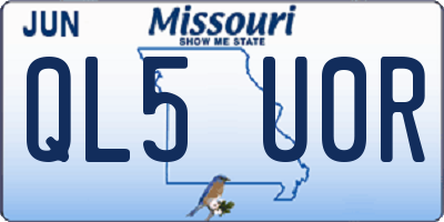 MO license plate QL5U0R