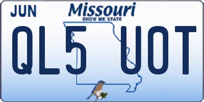 MO license plate QL5U0T
