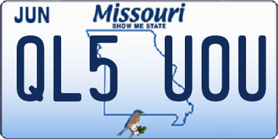 MO license plate QL5U0U