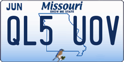 MO license plate QL5U0V
