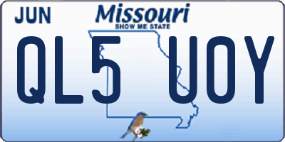 MO license plate QL5U0Y